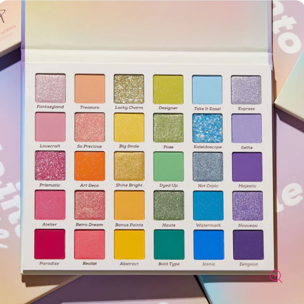 ColourPop Fade Into Hue Eyeshadow Palette 30-pan rainbow-inspired palette.